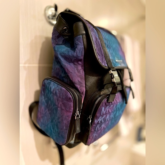 Authentic Michael kors embossed Denim Utility Cooper Men’s Backpack GalaxyColors - Picture 6 of 11